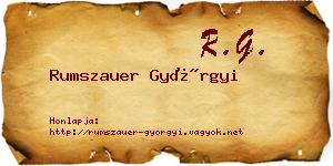 Rumszauer Györgyi névjegykártya